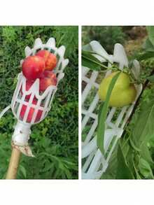 1pc Fruit Picking Basket Head, Portable Fruit Picker, Compatible With Apple And Peach Picking, Farm And Garden Picking Equipment, Gardening Tool, Durable Fruit Picker, Bright Yellow High-Altitude Fruit Picking Basket, Ergonomic Design, Convenient For Picking Bayberry, Loquat, Plum And Other Fruits, Garden Farm Gardening Tool, Used For Picking Loquat, Bayberry, Peach, Plum And Jujube From High Places In The Garden - Multicolor - View 5