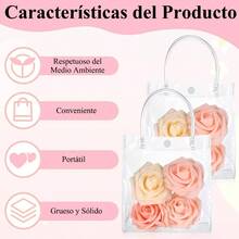 Bolsas de Regalo de PVC Transparente con Asas30PCS Bolsas de Plstico para Regalo Reutilizable con BotnBolsas de Compras para Boda, Dulces, Cumpleaos, Escolares25*25*9cm - Transparente - Ver 4