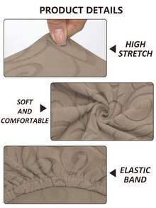 1pc Solid Color High Elasticity Detachable Machine Washable Sofa Cushion Cover, Suitable For Living Room Polyester Sofa Cushion Cover Backrest Cover - Camel - View 7