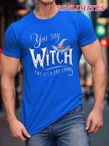 Camiseta de Algodón Suave para Hombre con Estampado de Bruja, Ideal para Halloween, Regalo para Amigos, Diseño Moderno, Tallas S a 2XL, Verano, Manga Corta Ligera y Transpirable TTG4 - Burdeos - Ver 8