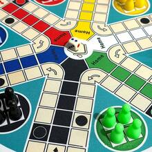Board Game Set, 13.78 Inch Rubber Game Board, 6-In-1 Family Game Set, Includes Game Board, Dice, Game Pieces, Family Fun Game, Perfect For Parties And Gatherings - Multicolor - View 6