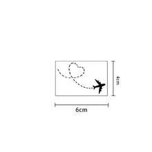 1pc Waterproof Anti-Rub PVC Realistic Heart & Airplane Tattoo Sticker, Suitable For Girls And Boys Daily Use - Grey - View 5