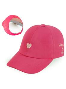 1pc Women's Fashion Heart Pattern Sun Hat, New Casual Street Multi-Purpose Sun Protection Breathable Comfortable Outdoor Sports Leisure Baseball Cap, Suitable For Daily Wear Ponytail Hat - Multicolor - View 12