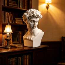 1PC Estátua Nórdica da Harpa de Vénus, Escultura da Mitologia Grega, Figura de Arte em Resina, Busto de David e Apolo, Decoração para Casa, Sala de Estar e Secretária, Modelo de Esboço, Presente - Multicolorido - Ver 5