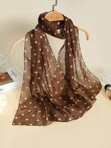 1 buah Syal Kasual Warna Polos dari Kain Tenun Ringan dan Bernapas untuk Musim Semi/Panas untuk Wanita - Coffee Brown - View 1