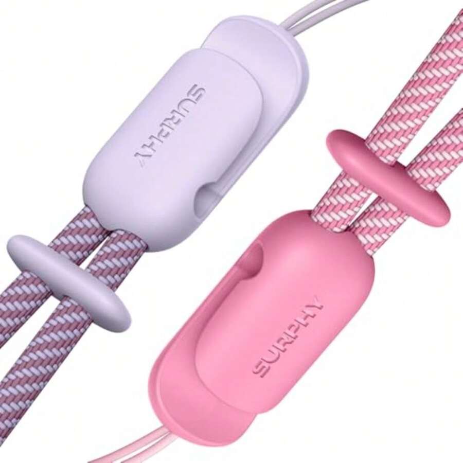 SURPHY 2 Pack Correa para Celular, Correa Celular, Phone Wrist Strap, Phone Lanyard, Cordón para Telefono, Correa de Muñeca para Teléfono Móvil - Polvo Melocotón & Lila - Ver 1