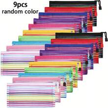 14/9/7/1 Piece A6 Mesh Zipper Pencil Case, Colorful Storage Bag, Suitable For Storing Small Items Such As Cosmetics, Stationery, And Receipts - Multicolor - View 12