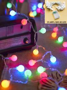 3M 20 LED / 6M 40 LED 帳篷球串燈－多長度仙女燈，適用於露營、家居裝飾、房間布置、婚禮派對、生日。為帳篷、露台、戶外與室內營造浪漫氛圍－LED裝飾燈 - 彩色 - 查看 12