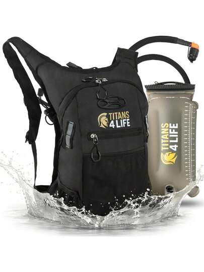Mochila de hidratación para senderismo con vejiga - Mochila táctica con depósito de TPU, ligera y resistente al desgaste de nailon para entrenamiento al aire libre, rucking y running