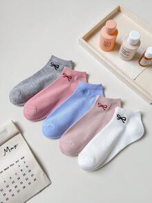 1/5雙女款配件短襪靴襪 白色平價 Y2K可愛運動趣味鞋襪禮物 - 彩色 - 查看 4