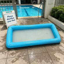 1pc Portable Foldable Pool Foot Wash Basin, 49 Inch, Essential Pool Maintenance Accessory, Designed For Pool Entry, Also Suitable For Outdoor, Camping, Yard, Foot Cleaning And Care, Beach And Pool Foot Washing, Multi-Functional Foldable Foot Basin For Home And Outdoor Use, Convenient Storage And Carrying, Beach Essential, Pool Accessory - Multicolor - View 1