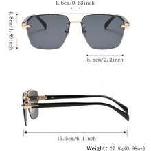2PCS Men's Fashion Decorative Glasses Gold Plastic Material, Solid Color Pattern, Vintage Style, Square Shape, Rimless Glasses, Suitable For Daily Use, Driving, Hiking, Summer Beach, Outfit Matching, Street Photography, Various Holidays, Party Gatherings, Suitable As A Gift, Suitable For All Face Shapes, High Quality Glasses, Fashion Accessory - Color Mixing - View 10
