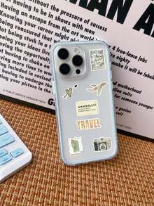 50PCS,Travel The Map Stickers,PVC Material,Creative And Aesthetic Design Sticker,Each One Is Different,Suitable For Mobile Phone Cases, Tablets, Laptops, Suitcases, Cars, Notebooks, Handwritten Diaries And More Sticker School Supplies - 50pcs - View 5