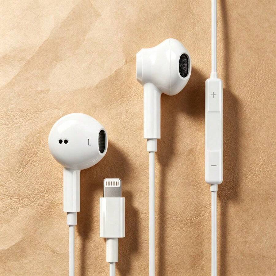 Wired In-Ear Headphones With Lightning Connector, Compatible With Apple Devices, Built-In Remote Control For Music, Call And Volume, Suitable For IPhone 14/13/12/11/XR/XS/X/8/7/SE/Pro/Pro Max - View 1