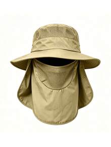 Men's Summer Outdoor Hiking Fishing Sun Hat, Wide Brim, Breathable, Sun Protection - Army Green - View 6