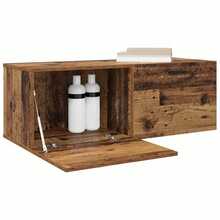 Mobiletto a muro  in legno anticato 100 x 36,5 x 35 cm - Marron - Visualizzare 3