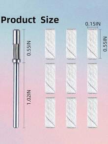 100/200入/盒 附迷你軸心 3mm 迷你磨砂環帶(80# 120# 180# 240#)電動磨甲機磨甲頭 美甲配件工具 死皮去除器 - 淺灰色 - 查看 4
