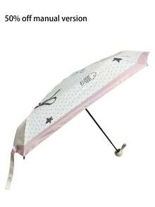 1pc Summer New Folding Umbrella, High-End UV Protection Sunshade Umbrella, Printed Foldable Umbrella For Sunny & Rainy Days - As Shown - View 13