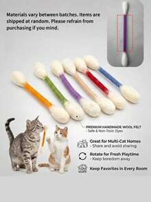 1/6pcs 6 Colors Interactive Cat Teaser Wand, Indoor Boredom Relief Cat Toy, Large Size Cat Kicking Game, Suitable Gift Accessory For Cat Lovers - Multicolor - View 10