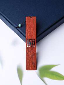 1 Set Of 4pcs Simple Carved Wooden Bookmark Gift Box With Chinese Style Plum Blossom Orchid Bamboo Pattern Bookmark Reading Tools Retro Stationery Supplies - A - View 6