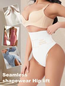 High Waist Seamless Shaping Panties For Women, Tummy Control, Butt Lifting, Waist Slimming Shapewear - White - View 6