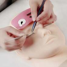 1pc Silicone Eyelash Extension Practice Head Model, Essential Tool For Beginners And Advanced Technicians, More Efficient And Realistic Practice. Skin-Like Touch, Realistic Eye Contour And Socket Lines, Accurately Simulates Real Eyelash Extension Angles - Multicolor - View 9