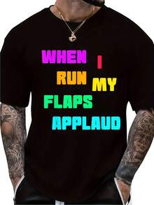 Cuando las solapas no encajan, camisetas divertidas, camisetas de hombre, tallas grandes, cuello redondo, negro, lavable aáquina, 180g, regalo. - Negro - Ver 2