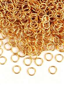 100 piezas de argollas doradas, suministros para hacer joyas, argollas abiertas, hallazgos de joyería DIY, ideal para hacer llaveros, anillos de llave, cadenas, joyería de cuentas, adecuado para manualidades hechas a mano y kit de fabricación de joyas - Amarillo Oro - Ver 9