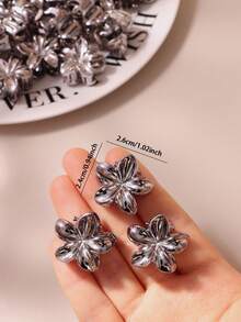 10/20/30pcs European And American Minimalist Style Gun Black Eggplant Flower Hair Clips, Women Retro Luxury Minimalist Hairpins For Casual Everyday Wear Summer Hair Accessories Beach Claw Clips - Multicolor - View 4
