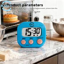 1pc/8pcs Set Small Powerful Magnetic Plastic Timer Reminder, Colorful Macaron Palette Square Design, Large Screen Clear Digital Display, Stick To Fridge/Stove, Stewing/Baking/Fitness Multi-Scene Timing, All-Season Home Kitchen Essential Timer - 彩色 - 查看 3