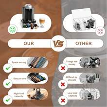 Transparent Coffee Capsule Storage Box - A Storage Drawer Specifically Designed For Coffee Capsules, Holding Up To 40 Capsules. Features A Smooth Pull-Out Design, Coffee Machine Stand, And Easy-To-Clean Acrylic Material. - View 9