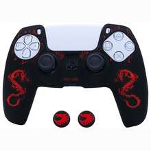 Dual Dragons Controller Skin Cover For 5 Controller, RALAN 1 Controller Protector Case+2 Customised Thumb Grips Caps - View 1