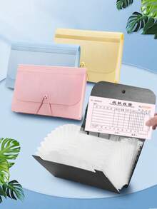 13-Layer A6 Accordion File Folder, Portable Expandable Solid Color Document Organizer Bag With Index Tabs, Multi-Function Expanding File Folder For Easy Document Storage, Multi-Layer Classification Label Folder, Bill File Bag,Back To School - Accordion File - View 9