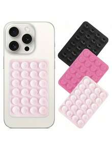 Phone Back Suction Cup Holder, Mark-Free Washable And Reusable, For Dorm Bed Selfie And Desktop Live Streaming, Strong Adhesive Non-Slip And Anti-Fall, For Home Bathroom Makeup And Kitchen Recipe Viewing, Compatible With All Phone Series, Cute Small Gift For Best Friend - Multicolor - View 11