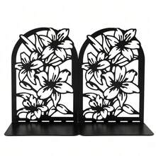 Hollow Metal Bookend With Natural Floral Pattern, Suitable For Organizing And Decorating Bookshelves And Bookcases, An Artistic Gift For Book Lovers, Bibliophiles And Office Workers - One Size - View 10