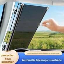 49.2in * 22.83in 1pc Retractable Car Window Roller Shade, Heat Insulation & Sun Protection, Easy Storage, Car Sun Visor - / - View 11
