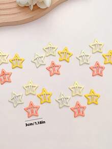 100/50/30/10pcs Cute Y2K Five-Point Star BB Hair Clips, Bright Yellow Color Broken Hair Clips, Basic Matching Hair Accessories - Suitable For Girls, Daily School, Party, Sports - Multicolor - View 9