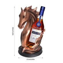 Horse Head Resin Wine Bottle Holder, Tabletop Wine Rack Decor W/Anti-Slip Stable Base For Home Bar Restaurant Party - Red - View 7