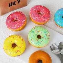 1/2/3/7pcs Realistic Squishy Donut Toys, Slow Rebound Squeeze Toys, Cute Scented Realistic Food Stress Relief Toys, Variety Of Realistic Donut & Cake Toys, Decor For Valentine's Day Donut Party, Prop Food - Blue - View 4