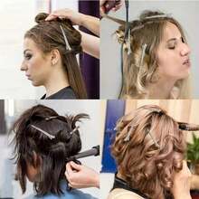 Bộ 10/20/30/50 kẹp tóc kim loại, phù hợp để tạo kiểu, chia tóc, dùng trong salon, tỉa gốc, làm mỏng, phụ kiện tóc DIY, kẹp làm phồng chân tóc, kẹp tóc làm phồng thần kỳ, kẹp tóc mái không để lại nếp, kẹp định vị vùng tóc - Bạc - Xem 4