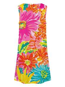 Women's Dress Summer Dresses For Women With Brightly Colored Flowers Print Sleeveless Large Print Dress Plus Size Loose Casual Flowy Beach Dress - 白色 - 查看 5
