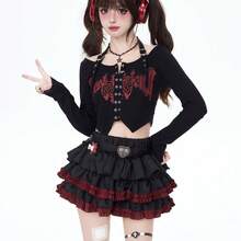 Women Skirts - Burgundy [Super Fluffy Cake Skirt] - View 4