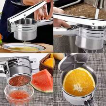 1pc Stainless Steel Thick Potato Masher With Silicone Handle Manual Potato Masher - Multicolor - View 6