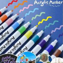 60 Cores/Conjunto Marcadores de Tinta Acrílica para Pintura Artística, Não Sangra, À Prova d'Água, DIY, Lavável, Páscoa, Natal, Presentes de Aniversário, Suprimentos de Volta às Aulas, Conjunto de Presente - Conjuntos - Visão 8