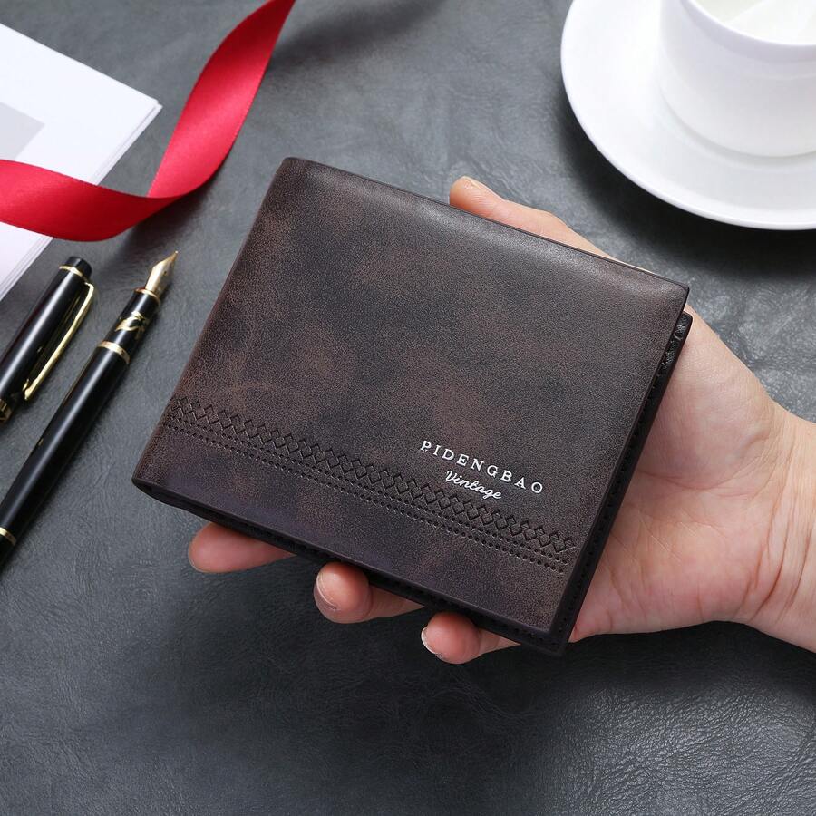 CarrKen 1pc Men's New Multi-Slot Multi-Function European & American Retro Short Versatile Exquisite Wallet For Teenagers - Multicolor - View 1