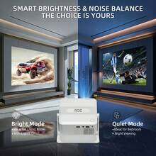 AOC Android Smart Projector With Dual-Band WiFi 2.4G/5G, Native 720P Mini Projector, Supports 4K Decoding, 4-Point Keystone Correction, Portable Home Theater Projector For Movies, Gaming, Outdoor Camping - View 3