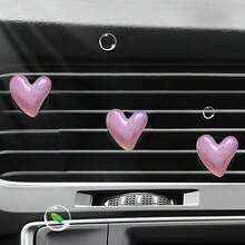 3pcs Slanted Heart Car Air Vent Decor, Vintage Gradient Heart Women's Car Interior Air Conditioning Accessory, Cute Lightweight Fashion, Fragrance-Free - For Decorative Purposes Only - Slanted Heart - View 17