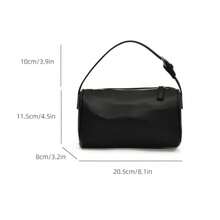 Covelin - Bolso de hombro pequeño para mujer, diseño minimalista y elegante, con piel de lichi - Beige - Ver 7
