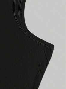 Women's Bark For Me Wolf Pattern Short Tank Top,Y2K Street Style Gothic Fashion Aesthetic Sleeveless Shirt,Streetwear Letter Print Crop Top Black Top - 黑色1 - 查看 4