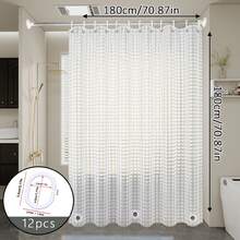 1pc Transparent Cat Eye Shower Curtain With Magnetic Bottom, Anti-Drift, Bathroom Dry And Wet Separation Partition Shower Curtain - Clear - View 11